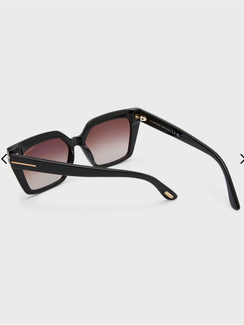 Tom Ford Black Square Gradient Women's Sunglasses with Gold Accents - Picture 14 of 14